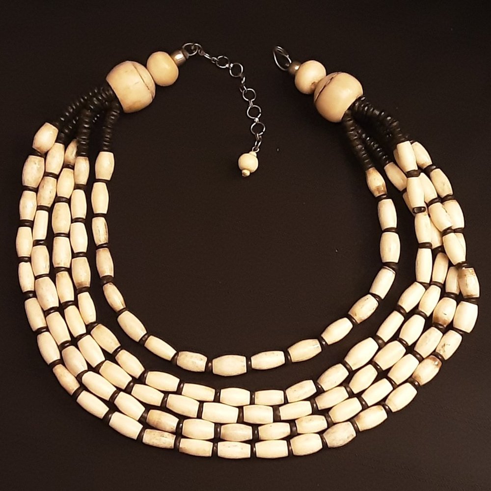 Beaded Multi Layer Statement Necklace - image 1